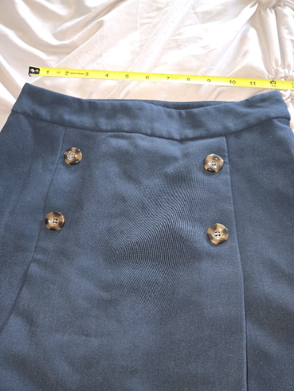 Forever 21 Navy Blue Double-Button Skater Skirt